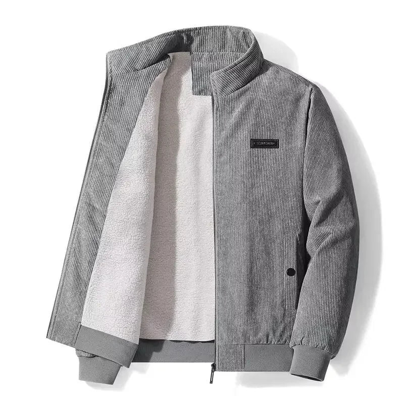 Veste aspect velours côtelé doublée