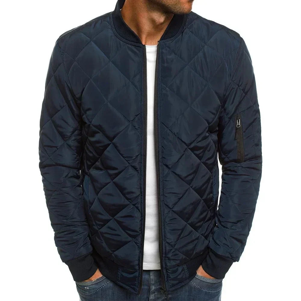 Blouson matelassé en losanges vert