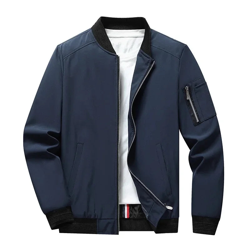Veste légère zippée à col côtelé