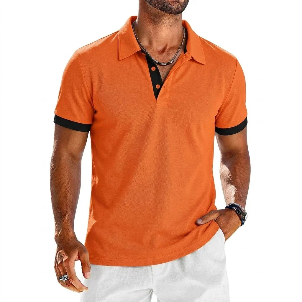 Polo col ouvert finitions contrastées