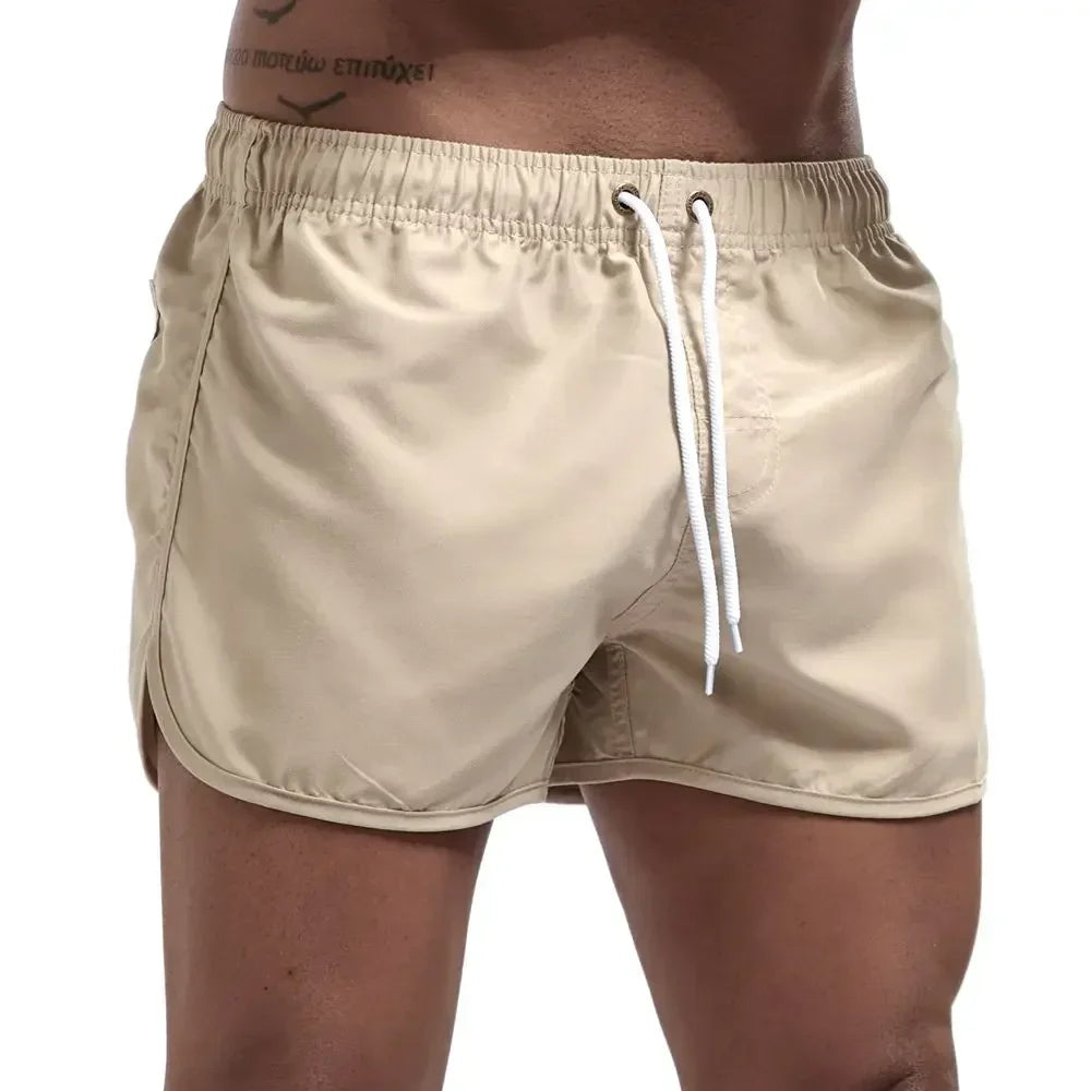Short de bain court taille cordon