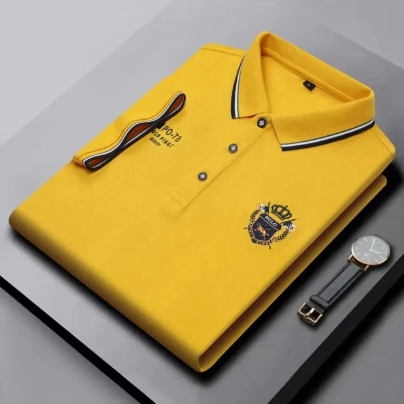 Polo classique en maille structurée brodé