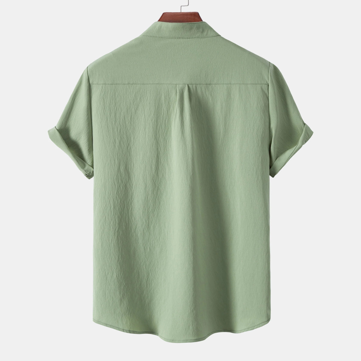 Chemise manches courtes à col montant