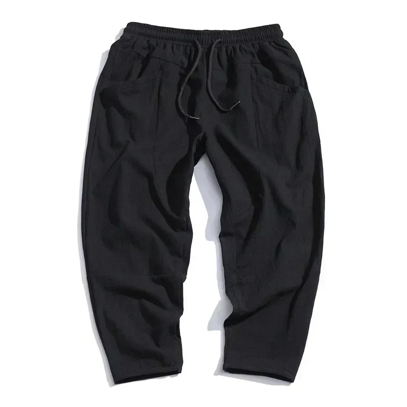 Pantalon en coton et lin coupe droite au chic discret homme – Correns