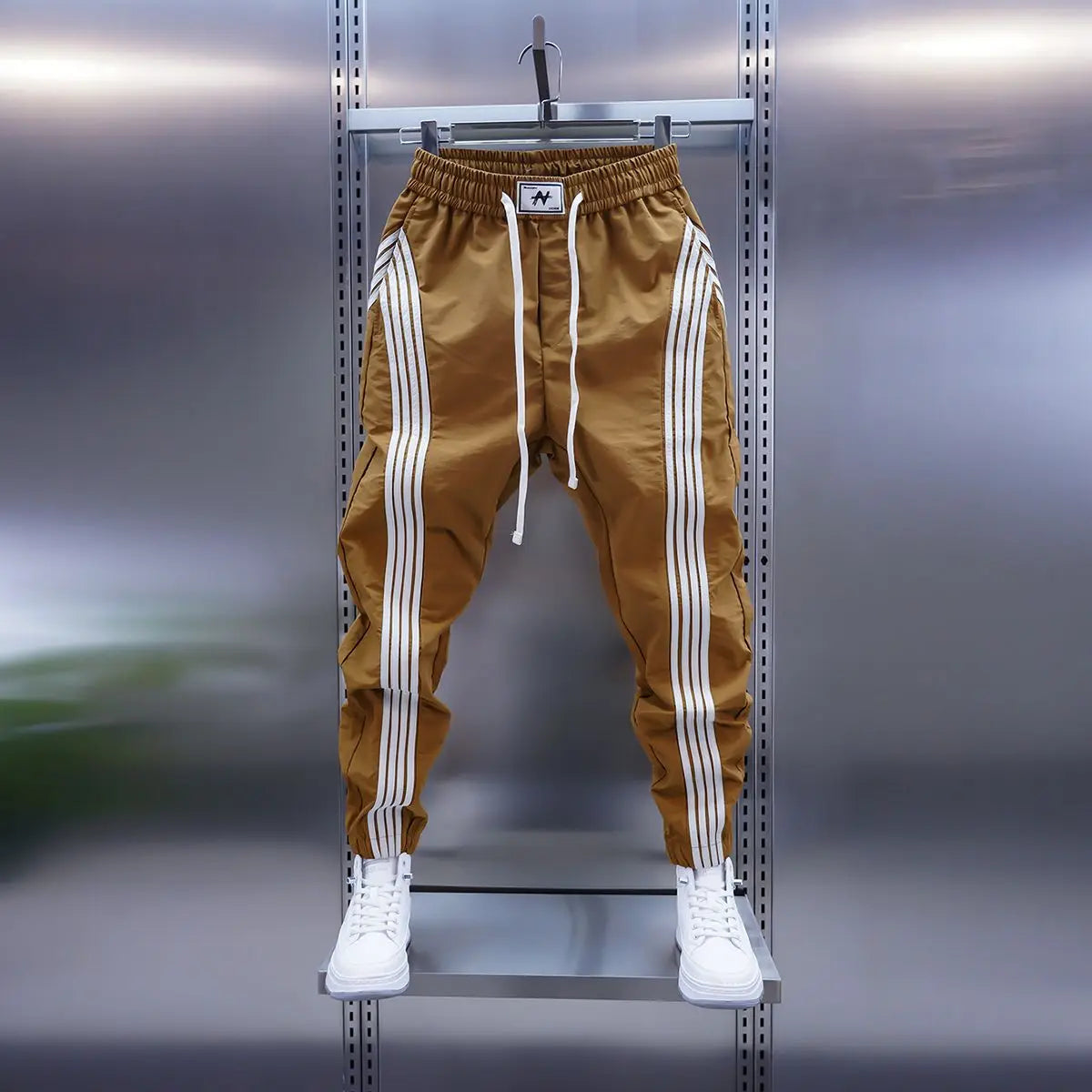 Pantalon à rayures esprit yoga décontracté
