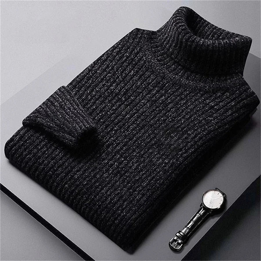 Pull col roulé en maille épaisse
