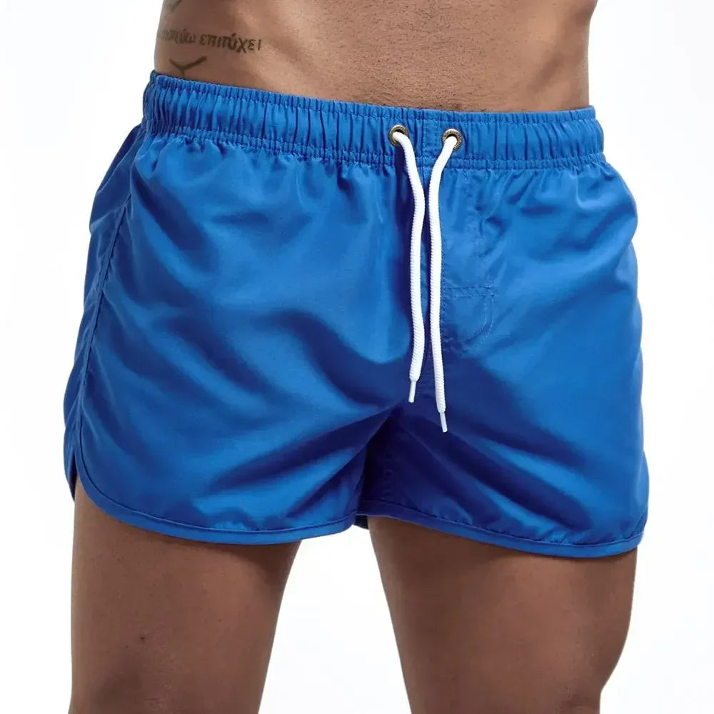 Short de bain court taille cordon