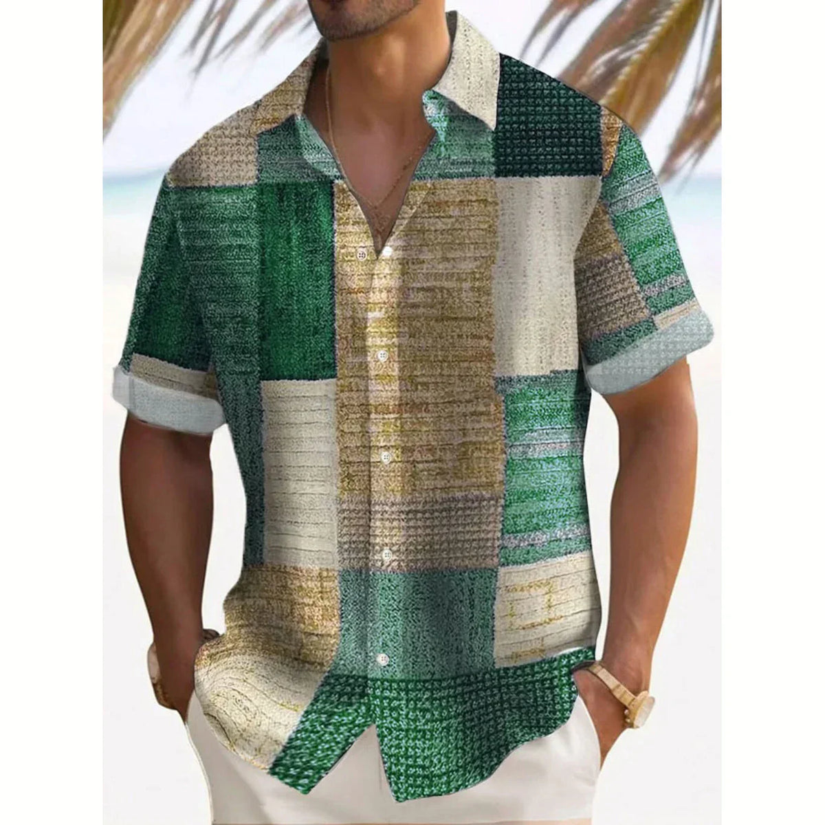 Chemise d'été à motif patchwork