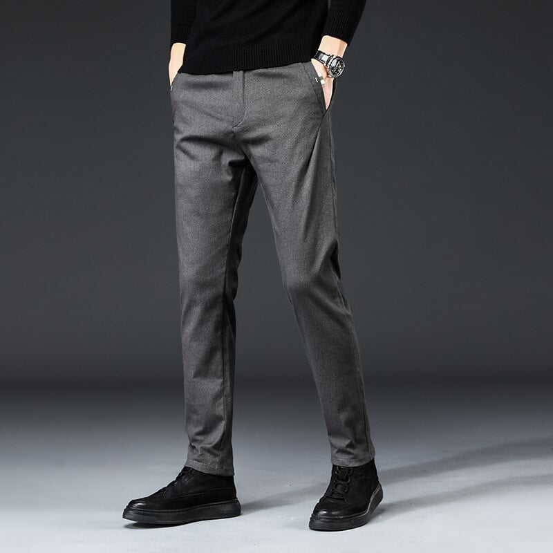 Pantalon en coton mélangé coupe régulière