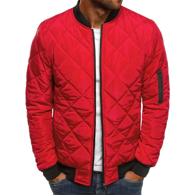 Blouson matelassé en losanges vert