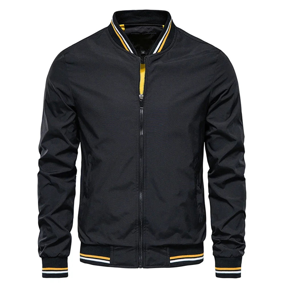 Veste zippée col montant bandes contrastées