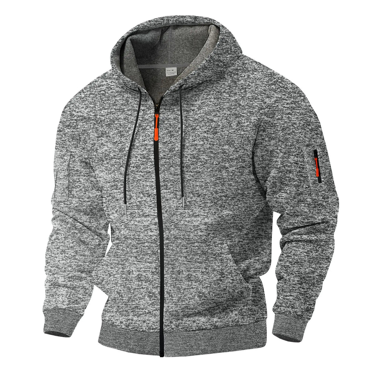 Veste polaire zippée à capuche chinée