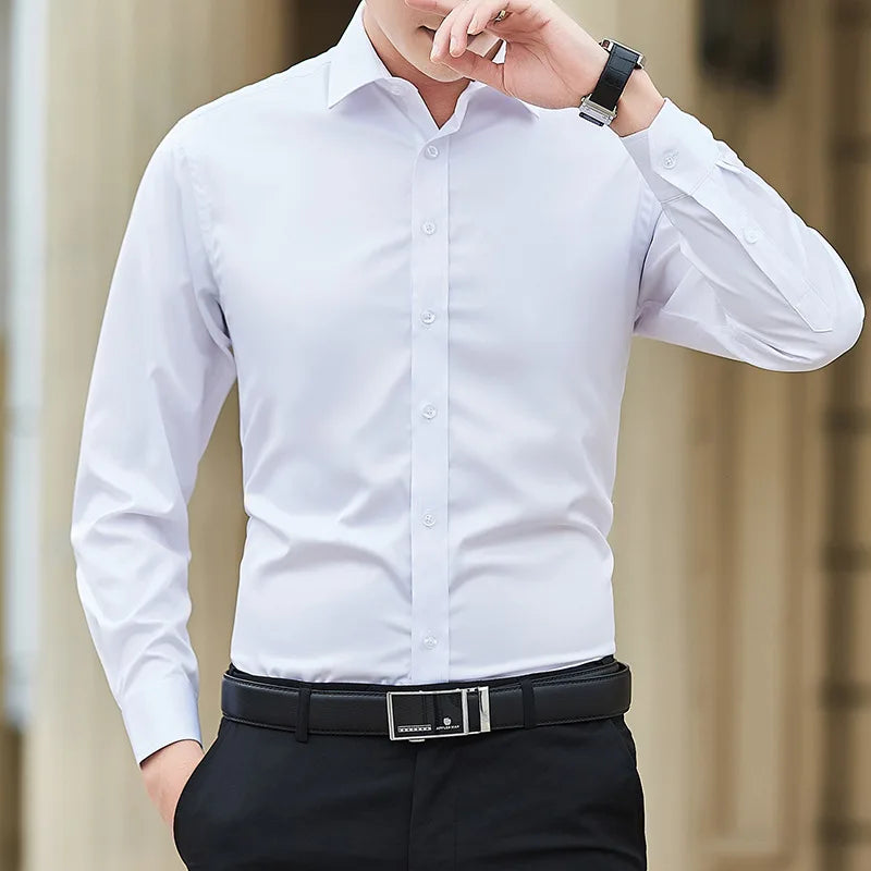Chemise habillée unie à col structuré