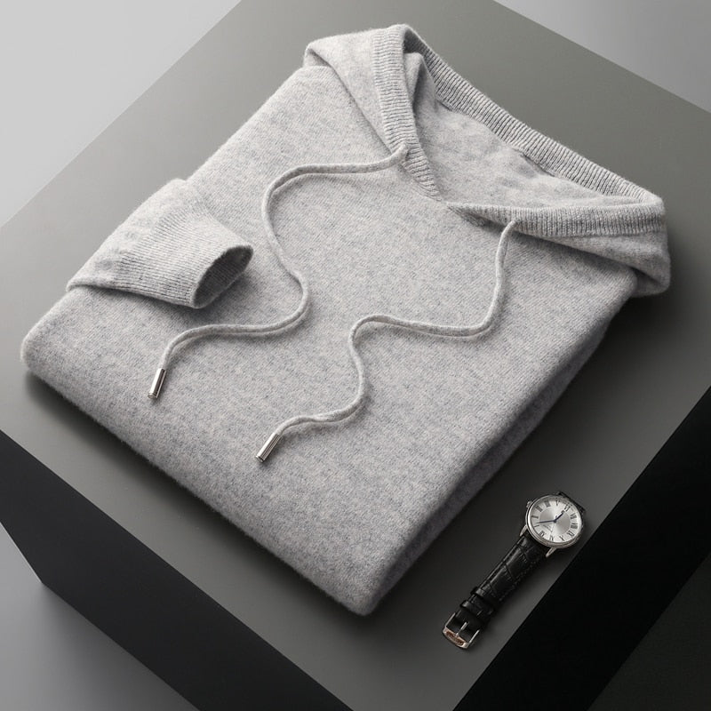 Sweat à capuche en maille beige