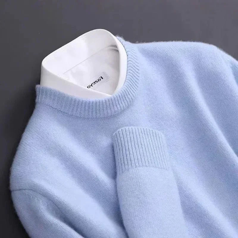 Pull en pur cachemire col rond au style intemporel homme – Kléber