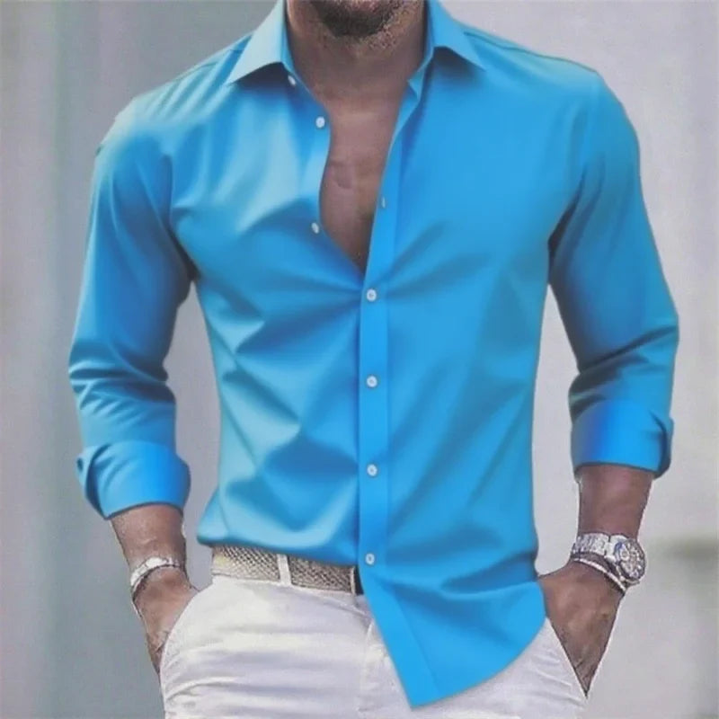Chemise habillée unie à manches longues