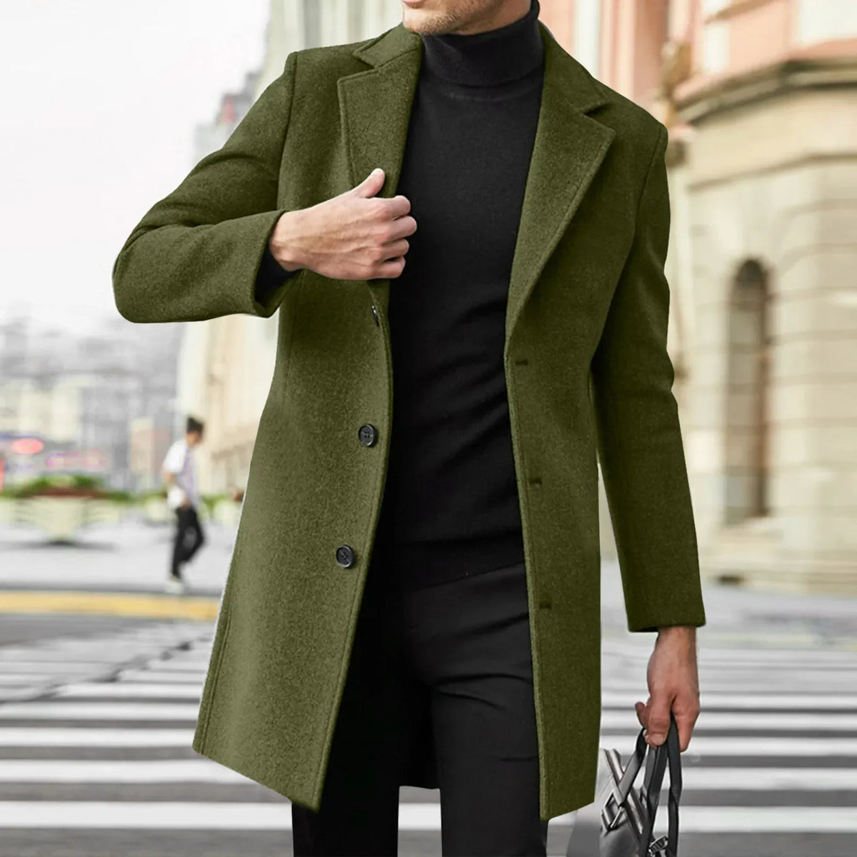 Manteau habillé aspect lainage coupe structurée