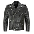Veste en cuir style classique coupe ajustée col droit homme – Mauléon