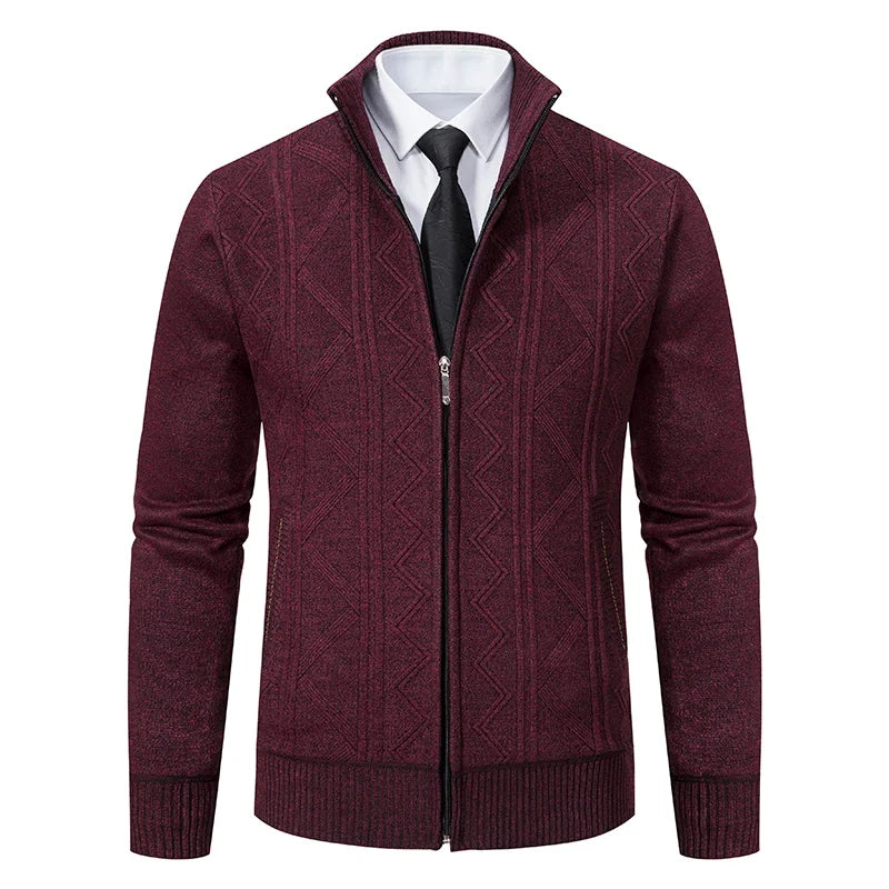 Gilet zippé en maille à col montant