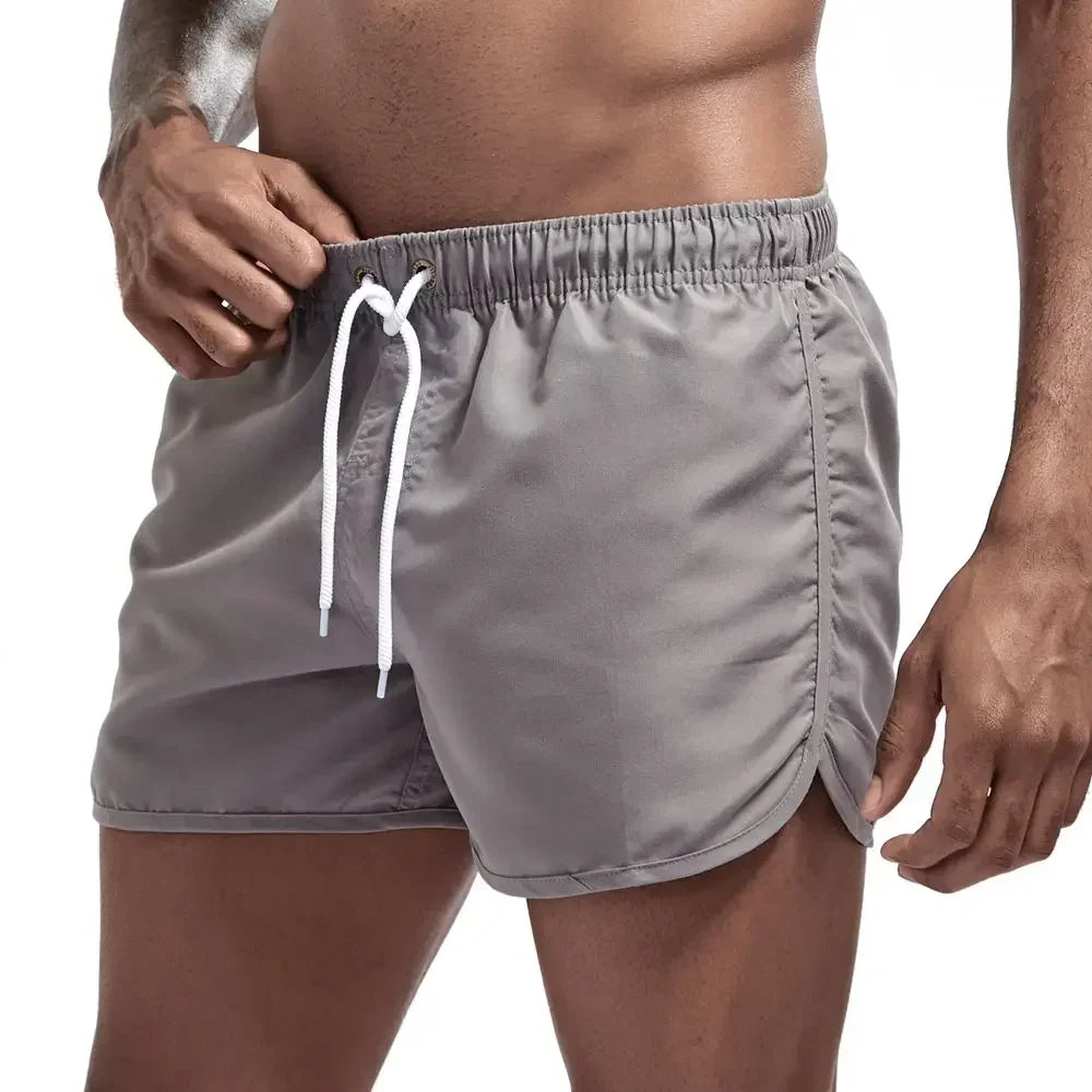 Short de bain court taille cordon