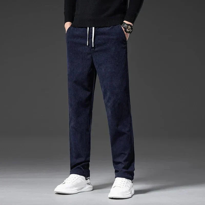 Pantalon en velours extensible coupe droite