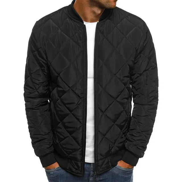 Blouson léger matelassé à losanges zippé