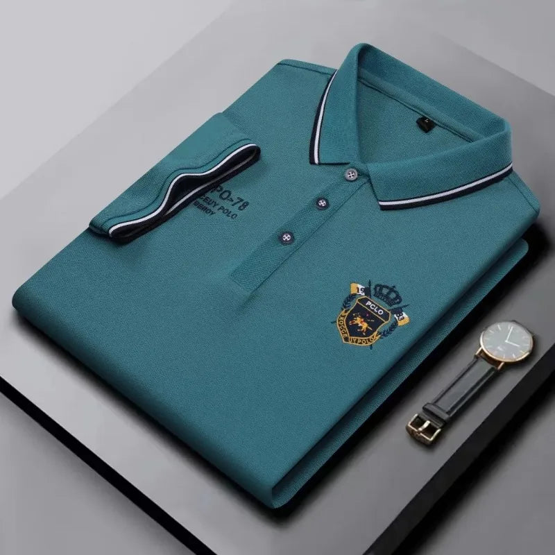 Polo classique en maille structurée brodé