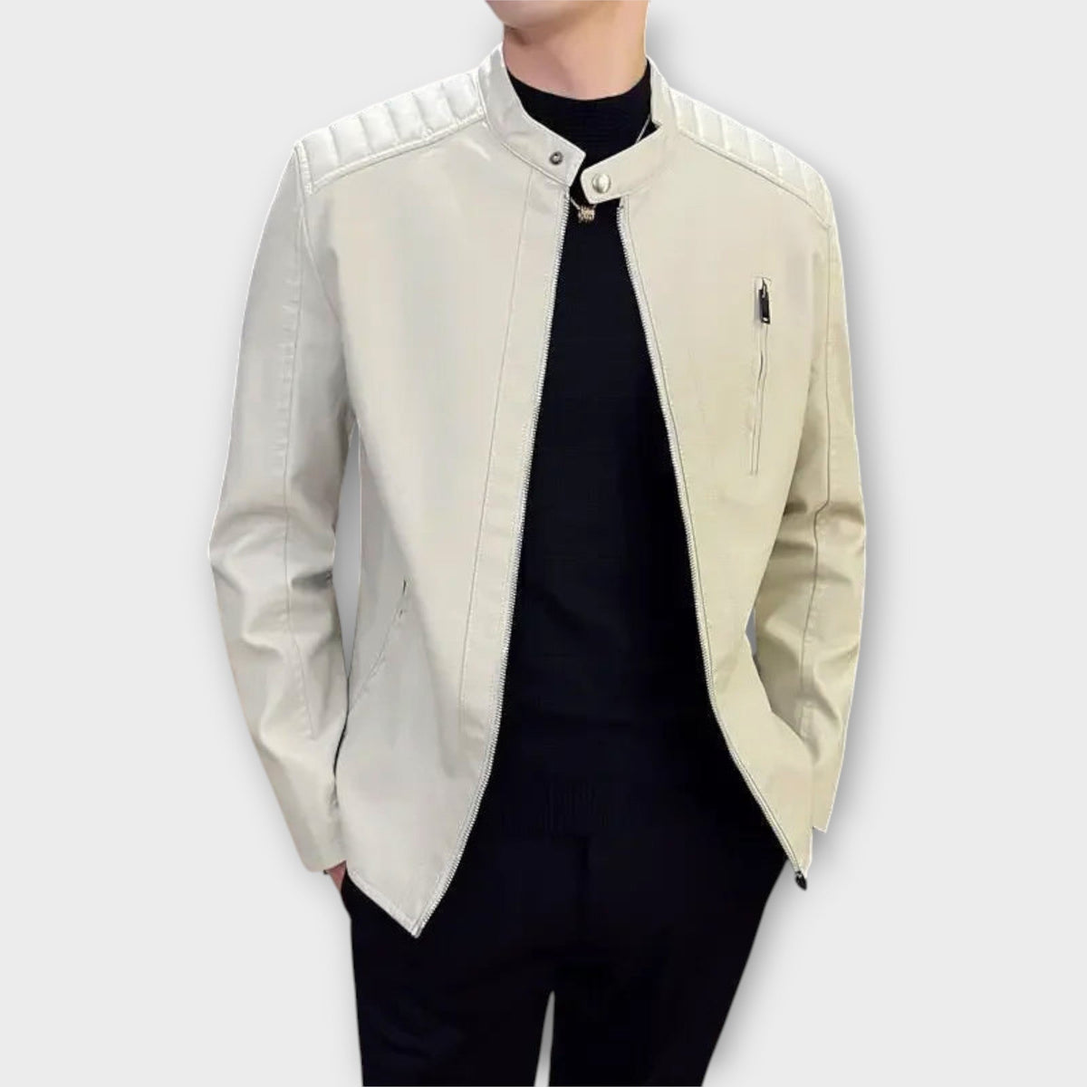 Blouson effet cuir esprit motard