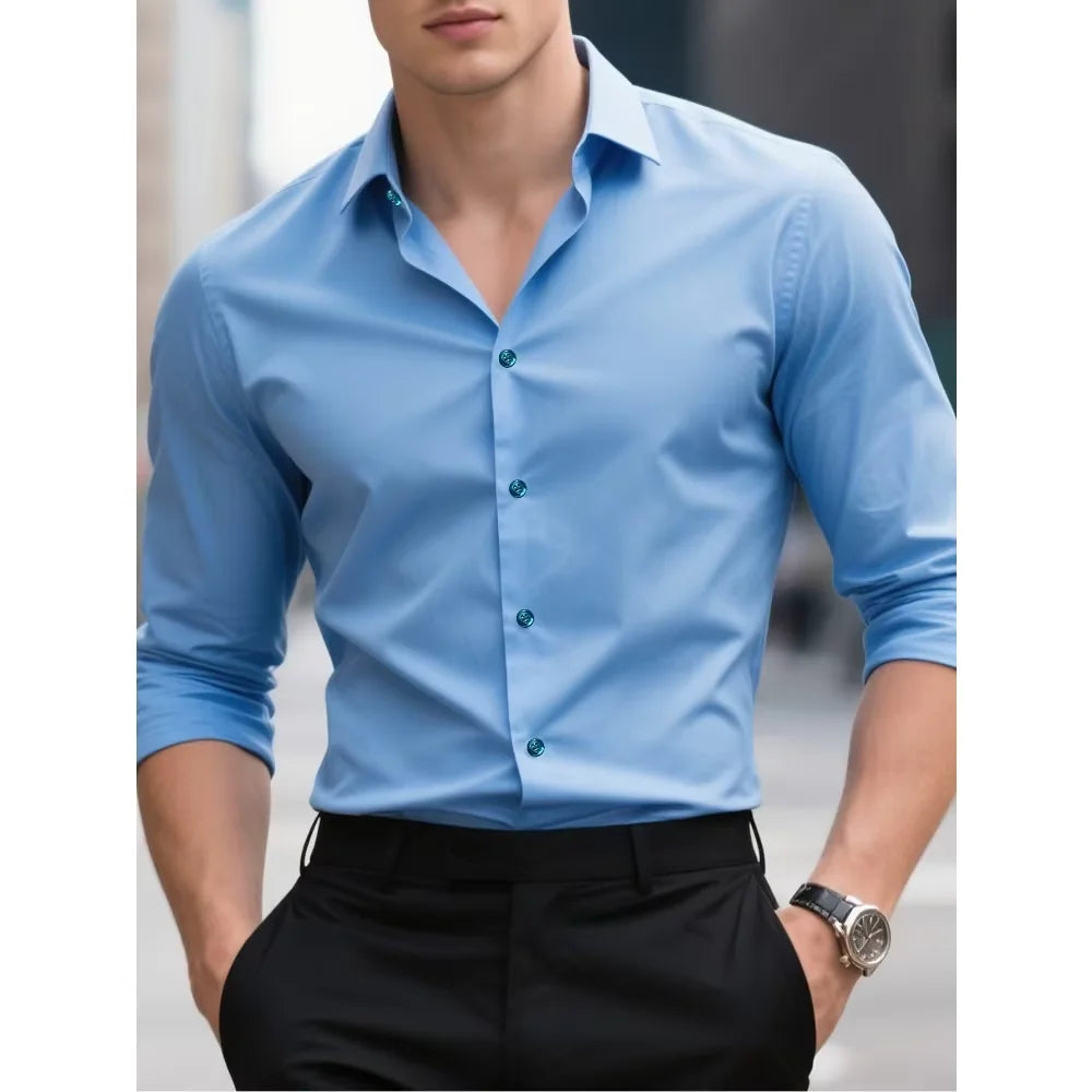Chemise unie à manches longues