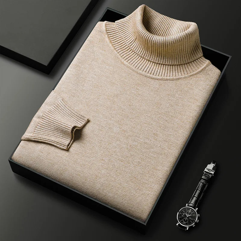 Pull à col haut en maille chaude à la finition soignée homme – Serre-Ponçon