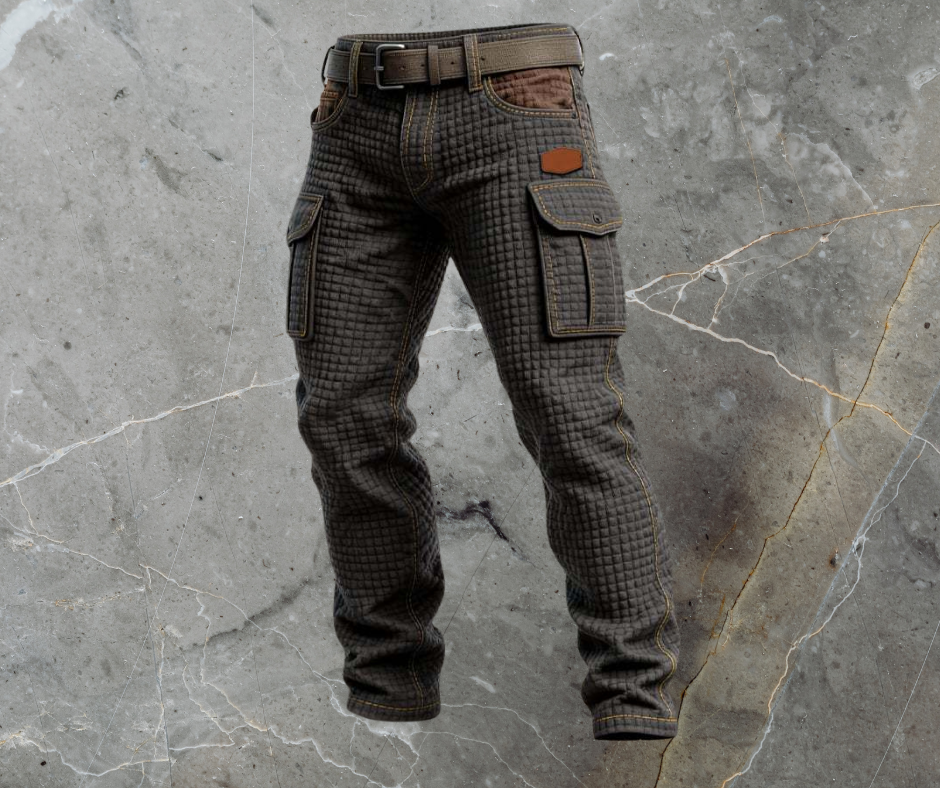 Pantalon cargo structuré tissage texturé coupe droite homme – Amboise