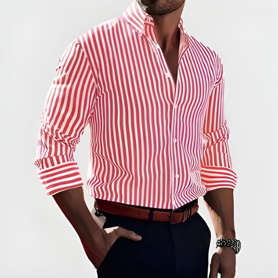 Chemise à rayures affirmées au chic discret au style intemporel homme – Saignon