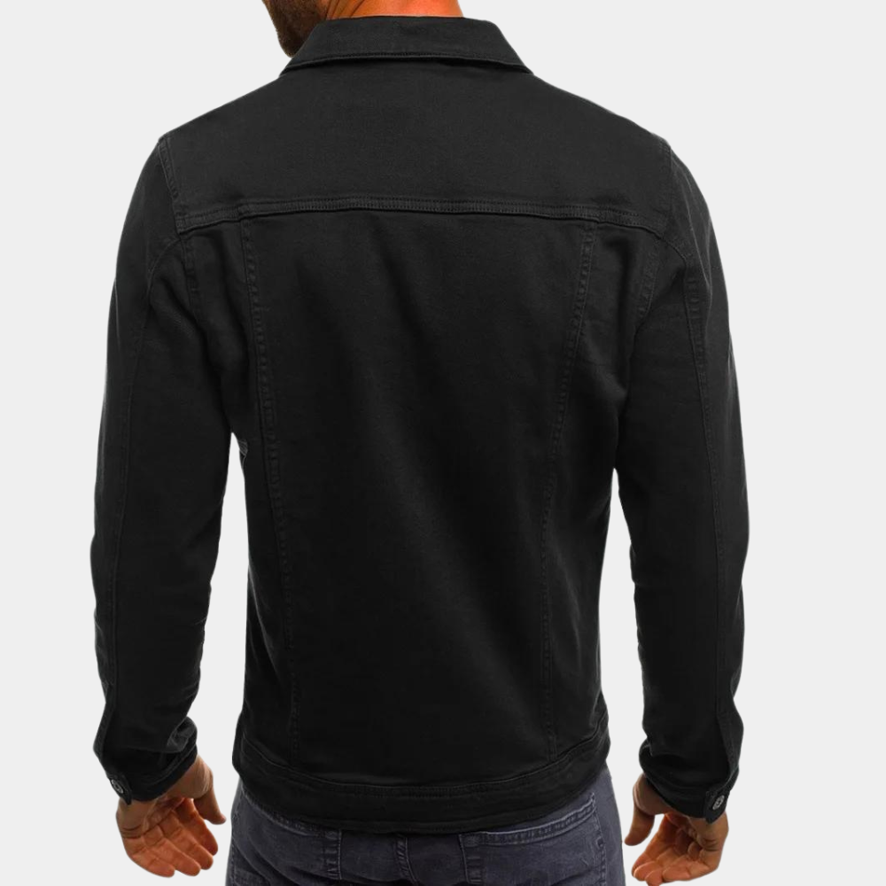 Veste trucker boutonnée poches poitrine