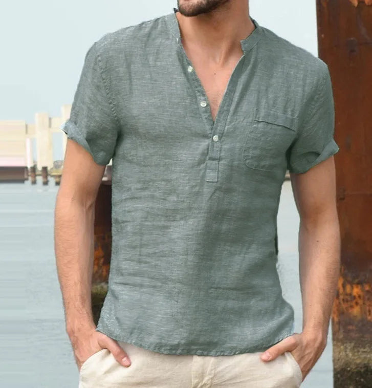 Chemise d'été fluide manches longues à la finition soignée homme – Ansouis