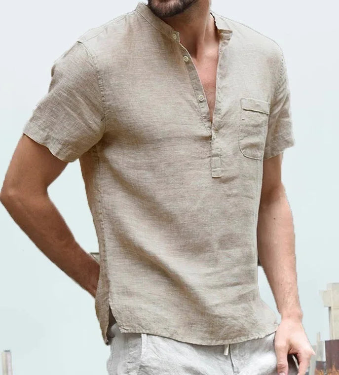 Chemise d'été fluide manches longues à la finition soignée homme – Ansouis
