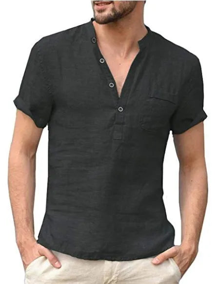 Chemise d'été fluide manches longues à la finition soignée homme – Ansouis