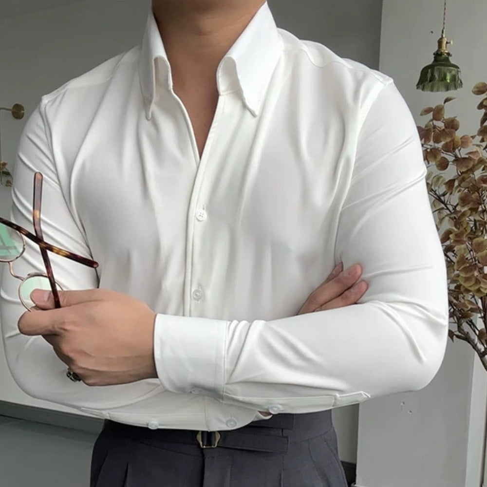 Chemise blanche coupe slim manches longues