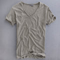 T-shirt col V coupe slim léger au style intemporel homme – Latour-Maubourg