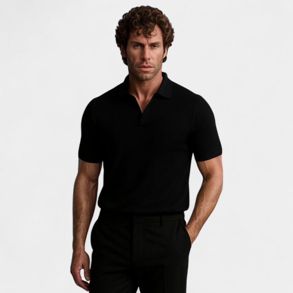 Polo en maille à col ouvert