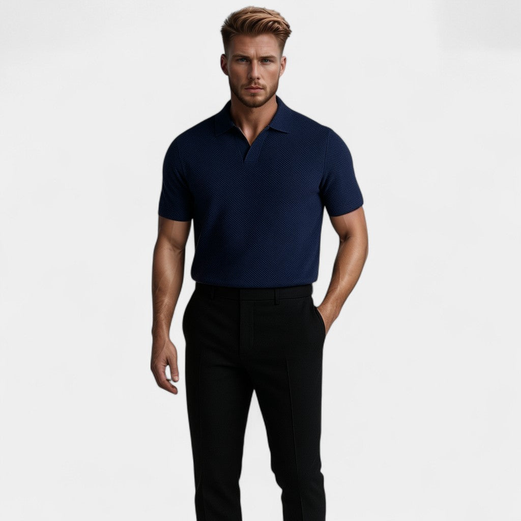 Polo en maille à col ouvert
