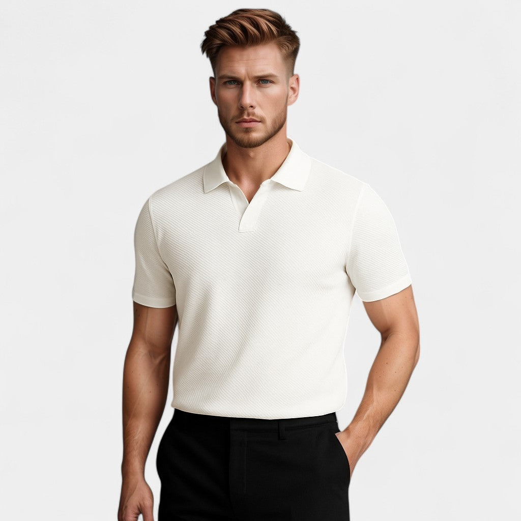 Polo en maille à col ouvert