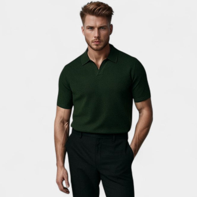 Polo en maille à col ouvert