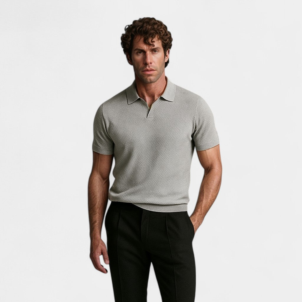 Polo en maille à col ouvert