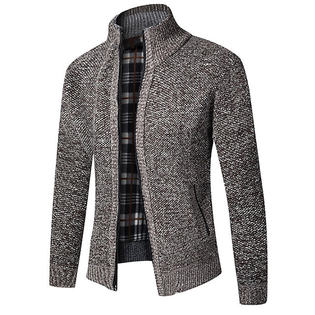 Cardigan long zippé chaleureux au style intemporel homme – Saint-Dominique