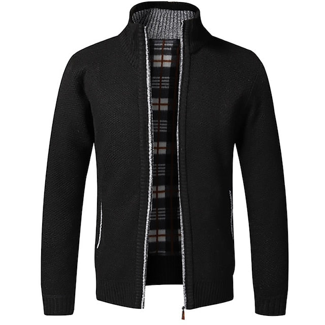 Cardigan long zippé chaleureux au style intemporel homme – Saint-Dominique