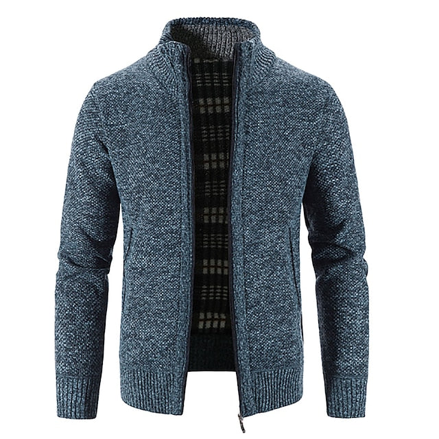Cardigan long zippé chaleureux au style intemporel homme – Saint-Dominique