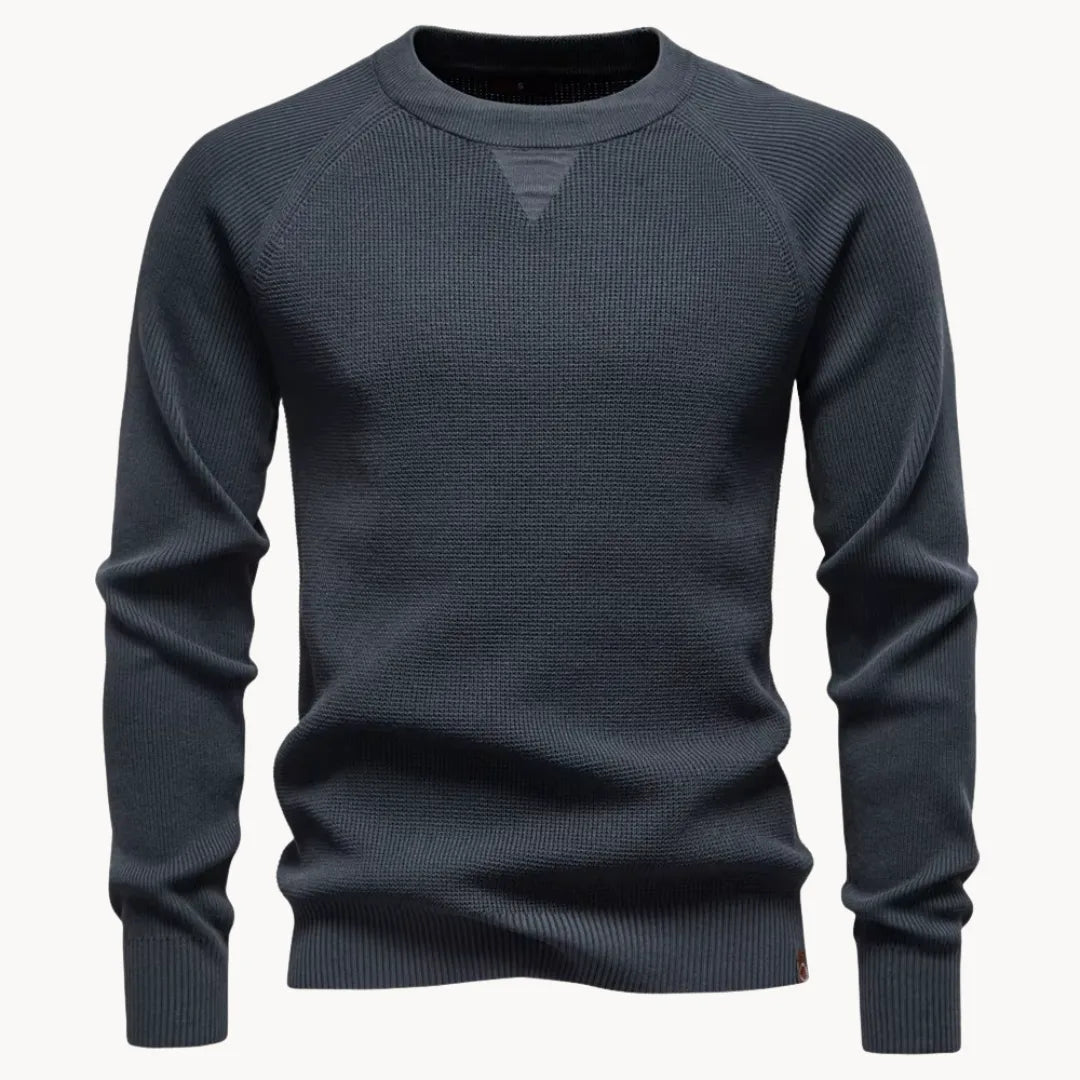 Pull col rond en maille côtelée manches raglan élégant homme – Beynac