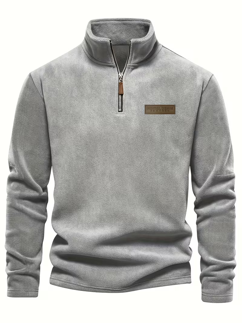 Pull en polaire douce col montant zippé manches longues homme – Plogoff