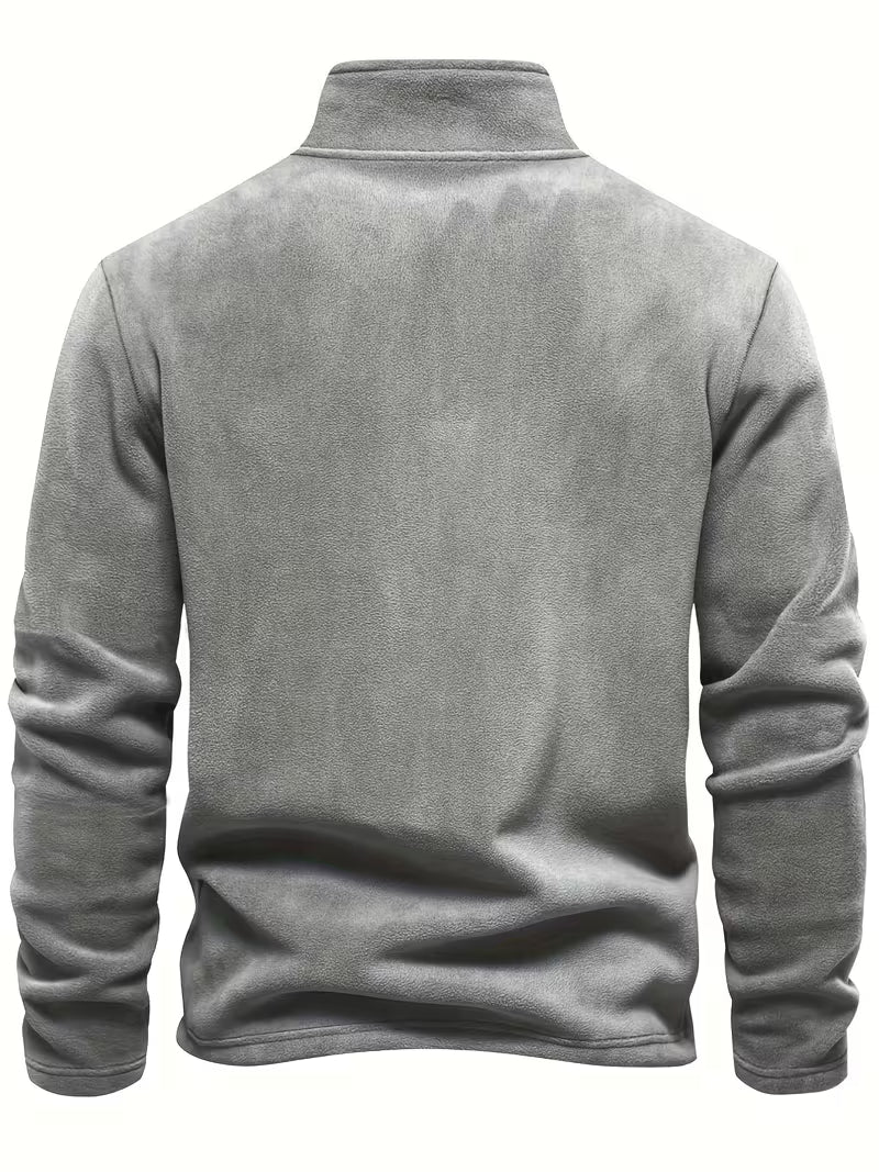 Pull en polaire douce col montant zippé manches longues homme – Plogoff
