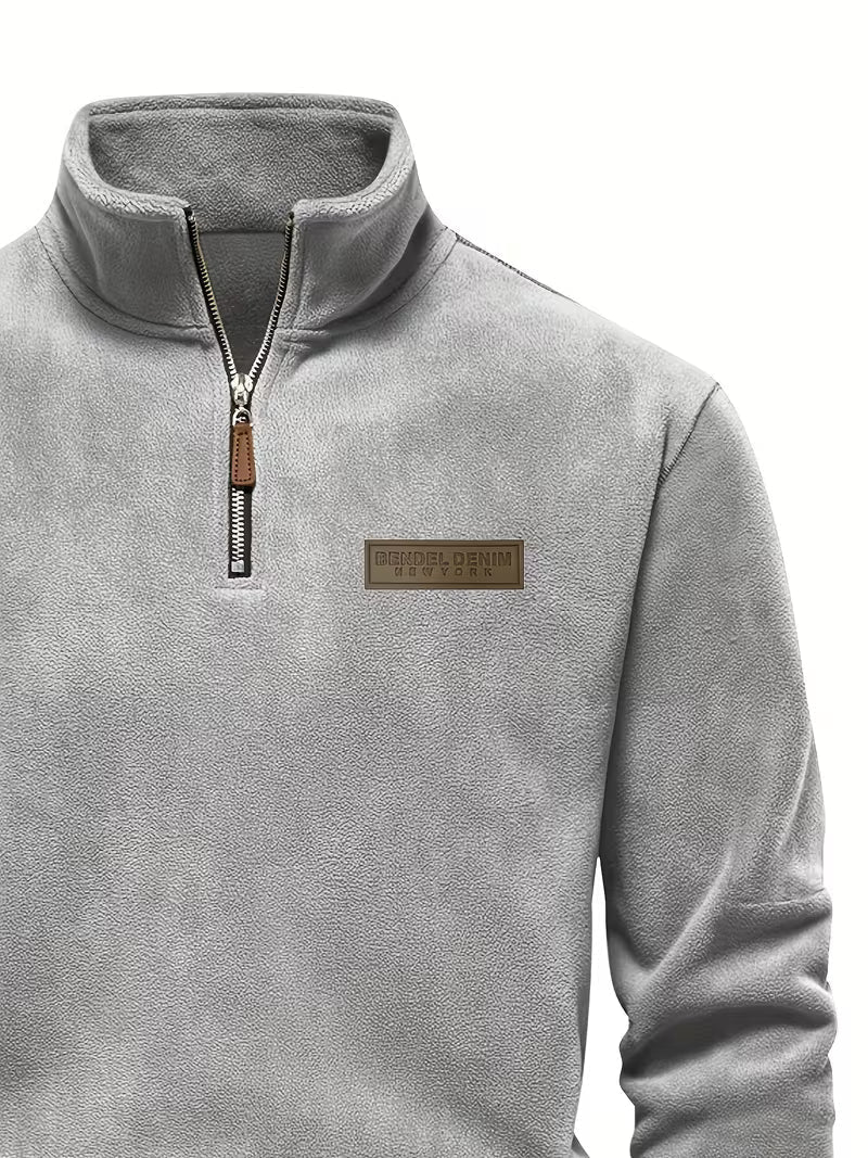 Pull en polaire douce col montant zippé manches longues homme – Plogoff